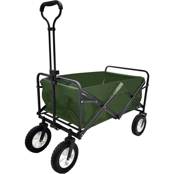 Heavy Duty Wagon Cart Swivel Collapsible Outdoor Utility Garden Beach Cart Green