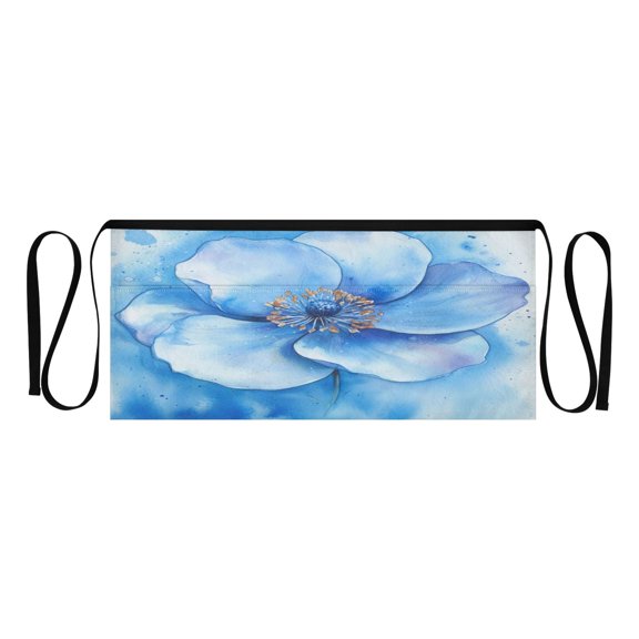 Heavy Duty Waist Apron with 3 Pockets Water Resistant Commercial Grade for Waiters, Servers, Bartenders, Chefs, Gardeners, and Home Use Blue Elegance Gardenia Statue