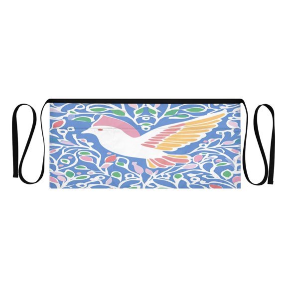 Heavy Duty Waist Apron with 3 Pockets Water Resistant Commercial Grade for Waiters, Servers, Bartenders, Chefs, Gardeners, and Home Use Dove Of Peace Pattern