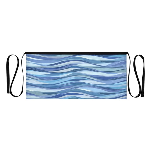 Heavy Duty Waist Apron with 3 Pockets Water Resistant Commercial Grade for Waiters, Servers, Bartenders, Chefs, Gardeners, and Home Use Lines in Shades Of Blue