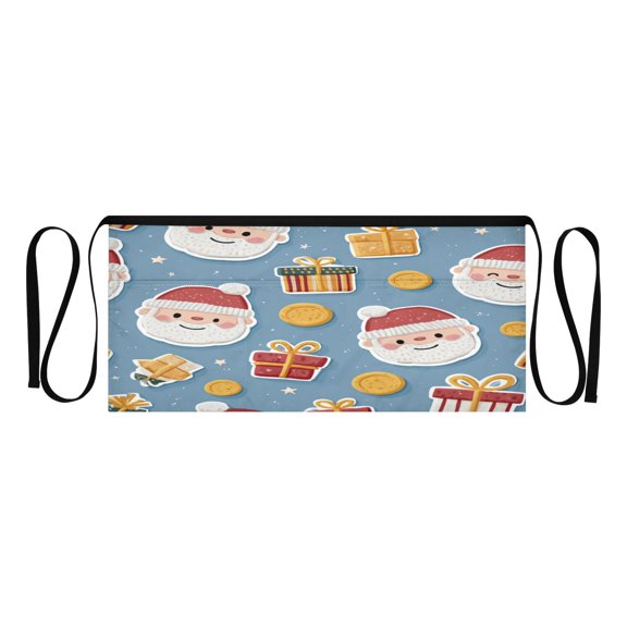 Heavy Duty Waist Apron with 3 Pockets Water Resistant Commercial Grade for Waiters, Servers, Bartenders, Chefs, Gardeners, and Home Use Santa Claus Gifts and Coins