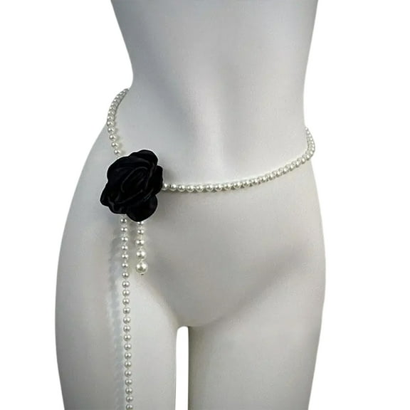 Heavy Duty Waist Chain Costume Aesthetic Pearls Beaded Chain Jewelry for Jeans Body Jewelry for Women Girls