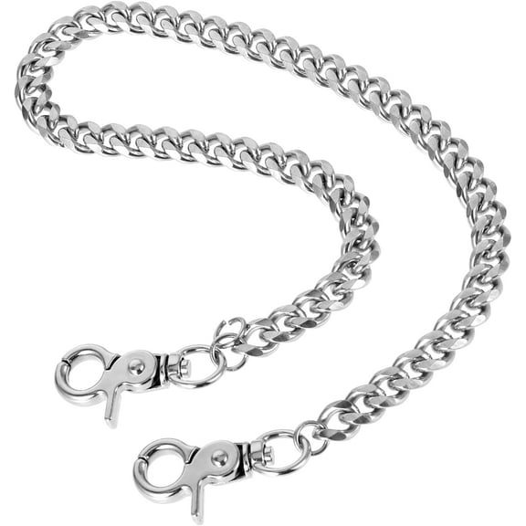 Heavy Duty Waist Chain Punk Metal Wallet Chains Silver Color Hip Hop Keychain Round Clasp Goth Keyring for Men Women Pants Jeans Motorcycle Trucker Biker