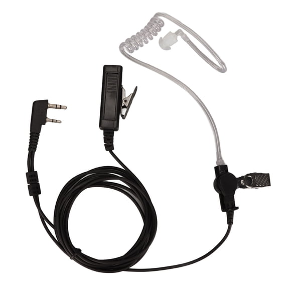 Heavy Duty Walkie Talkie Earpiece K Head 2 Pin Radio Surveillance Headset with Noise Reduction Mic, Acoustic Tube Earpiece for BF-888S UV-5R Kenwood, 47.2 inches / 120 cm, 1-Pack