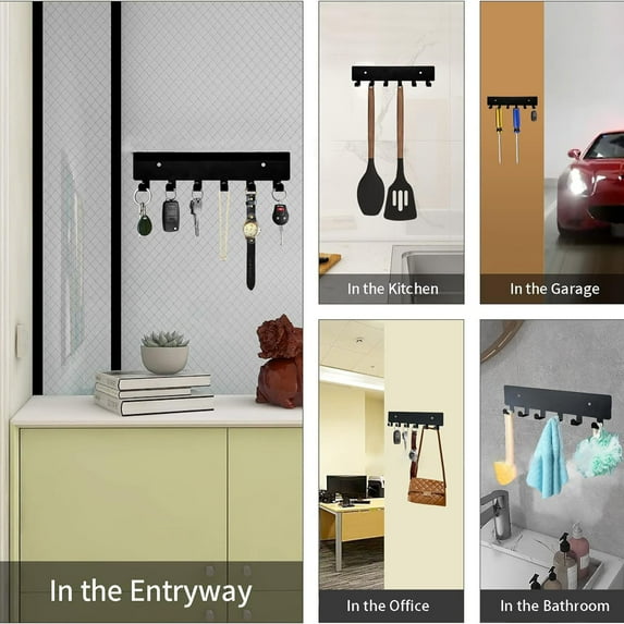 Versatile Wall Hooks For Home 6 Hook Alloy Design For Living Room Kitchen And Bathroom And Stylish Solution For Hanging Clothes Keys And Kitchen Tools