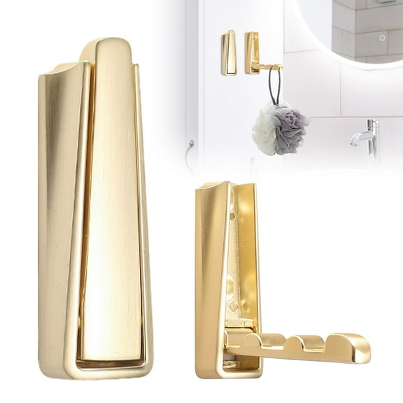 Heavy Duty Wall Hooks - No-Drill Zinc Alloy Foldable Hangers for Towels, Robes & Backpacks | Multi-Purpose Wall Mount Hooks with Secure Fixing Accessories