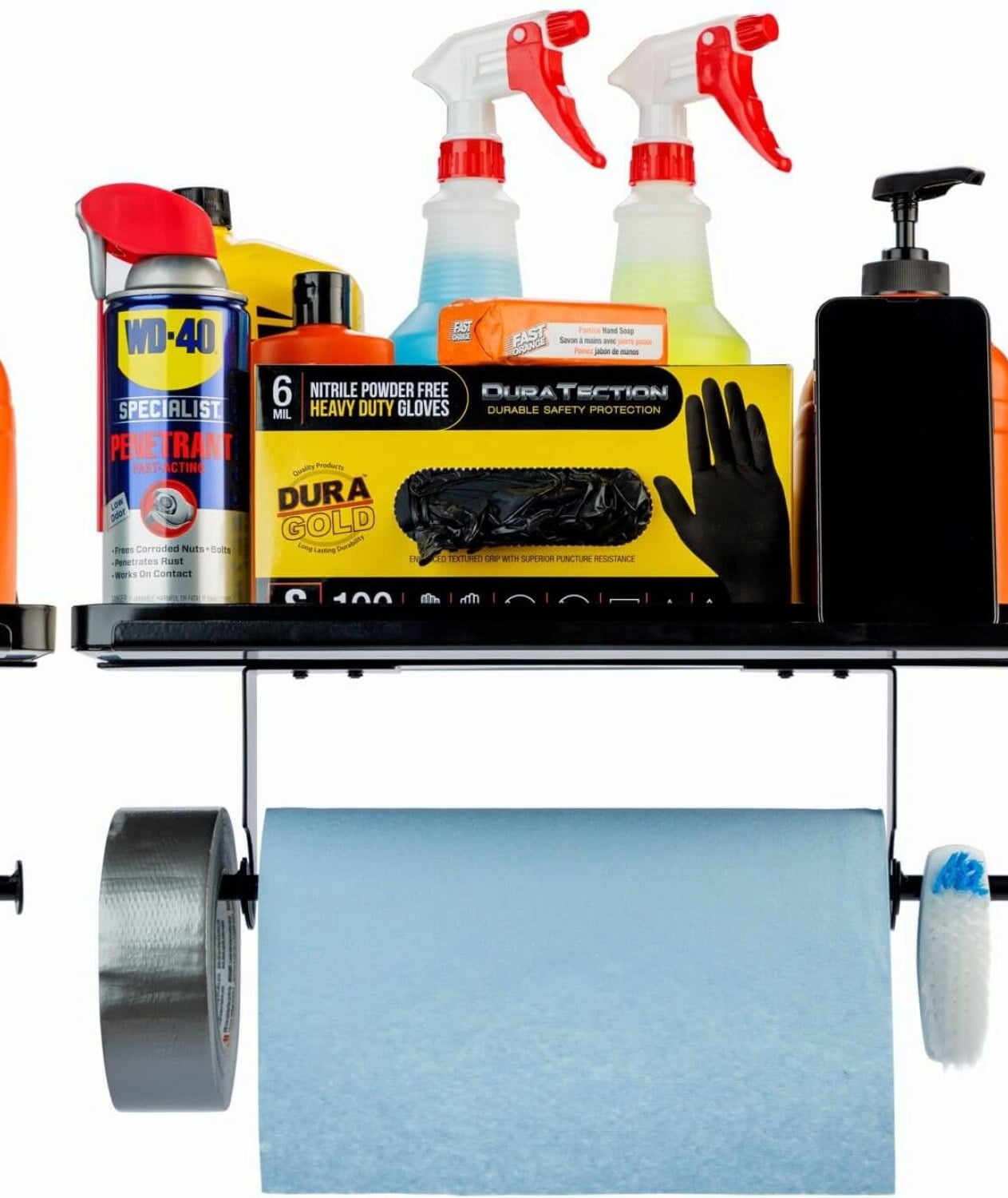 HeavyDuty Wall Mount Garage Paper Towel Holder & Shelf 50lbs