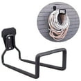 thumbnail image 1 of Heavy Duty Wall Mount Hose Holder | Metal Water Hose Reel Hanger | Rustproof Hook for Garden, Garage, Backyard | Holds Up to 150ft | 7.7 x 4.7 x 5.3 in | Black | Space Saving Organizer, 1 of 8