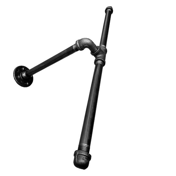Heavy Duty Wall Mounted Clothes Rack Black Pipe Rack For Entryway 1Pcs
