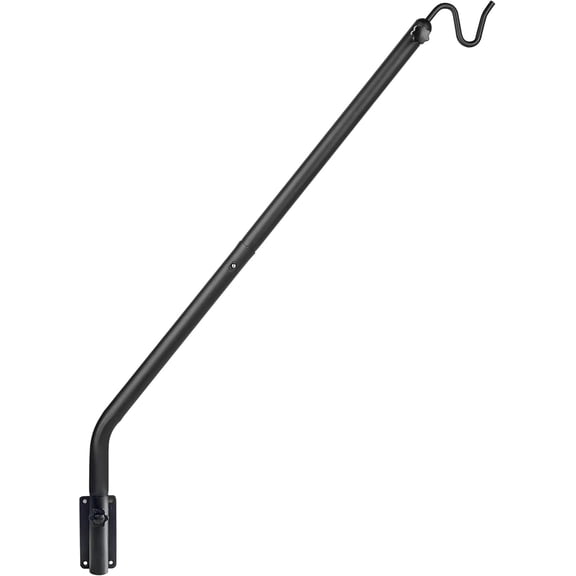 Heavy Duty Wall Mounted Deck Hook, 27"-39" Adjustable Metal Plant Hanger for Hanging Bird Feeders, Planters, Lanterns, Wind Chimes,