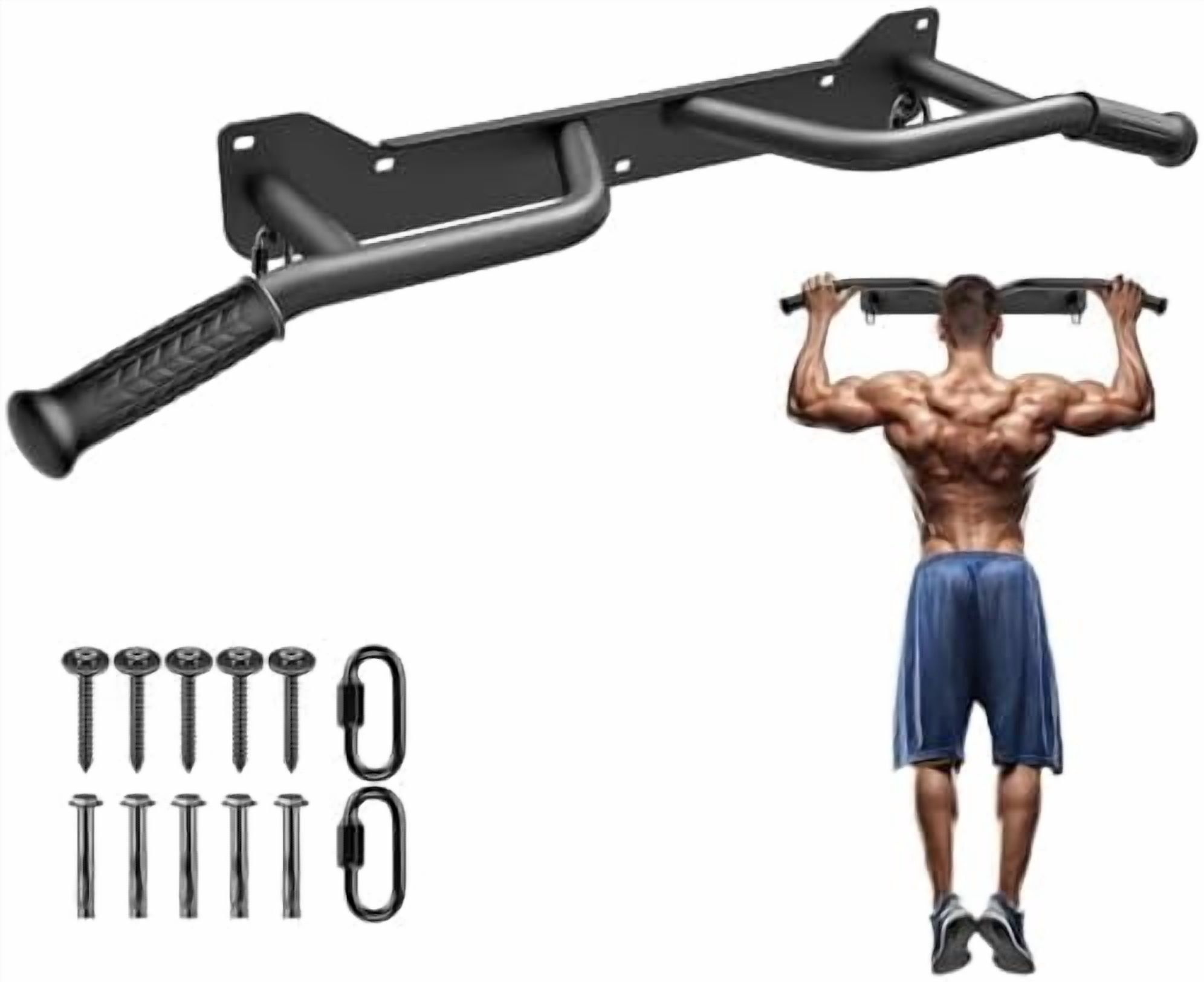 Heavy Duty Wall Mounted Doorway Pull Up Bar, Multifunctional Chin Up Bar, Portable Fitness Door Bar, Body Workout Home Gym System A: 39" Wall Mount Pull Up Bar