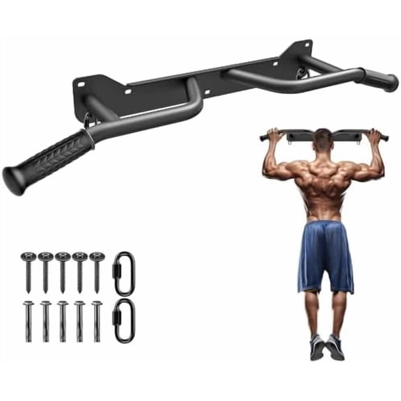 Heavy Duty Wall Mounted Doorway Pull Up Bar, Multifunctional Chin Up Bar, Portable Fitness Door Bar, Body Workout Home Gym System A: 39" Wall Mount Pull Up Bar