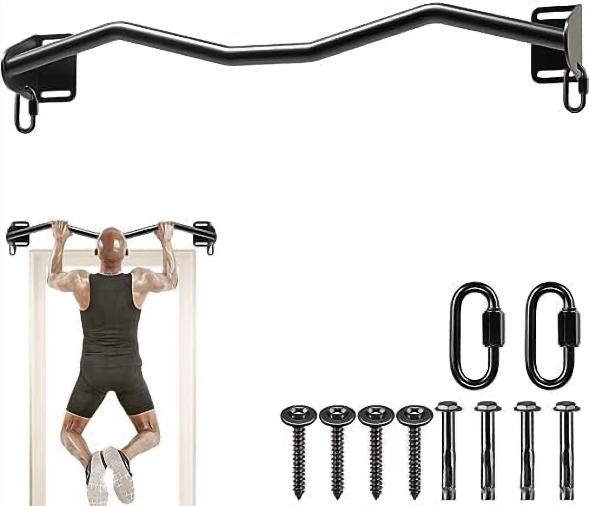 Heavy Duty Wall Mounted Doorway Pull Up Bar, Multifunctional Chin Up Bar, Portable Fitness Door Bar, Body Workout Home Gym System M Type Pull Up Bar