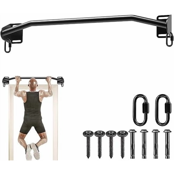 Heavy Duty Wall Mounted Doorway Pull Up Bar, Multifunctional Chin Up Bar, Portable Fitness Door Bar, Body Workout Home Gym System Straight Type