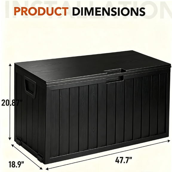 75-Gallon Large Deck Box,Heavy-Duty Wall-Mounted Storage Box Combination Kit, Yellow And Black Storage Rack, Stackable Box Design for Space-Saving,