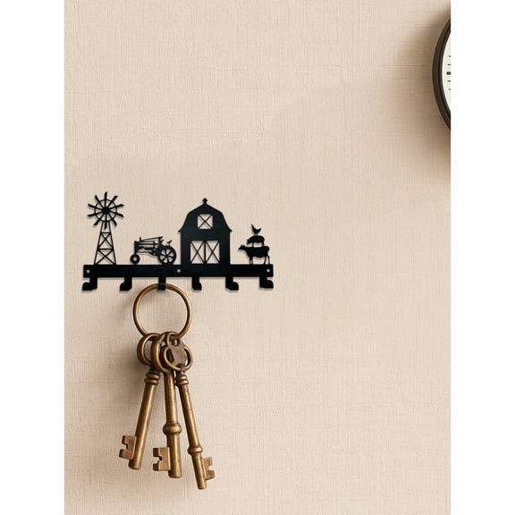 Heavy-Duty Wall Mounted Storage Rack with Hooks – Sturdy Metal Shelves for Entryway, Bathroom & Kitchen Organization | Hanging Shelf for Coats, Keys