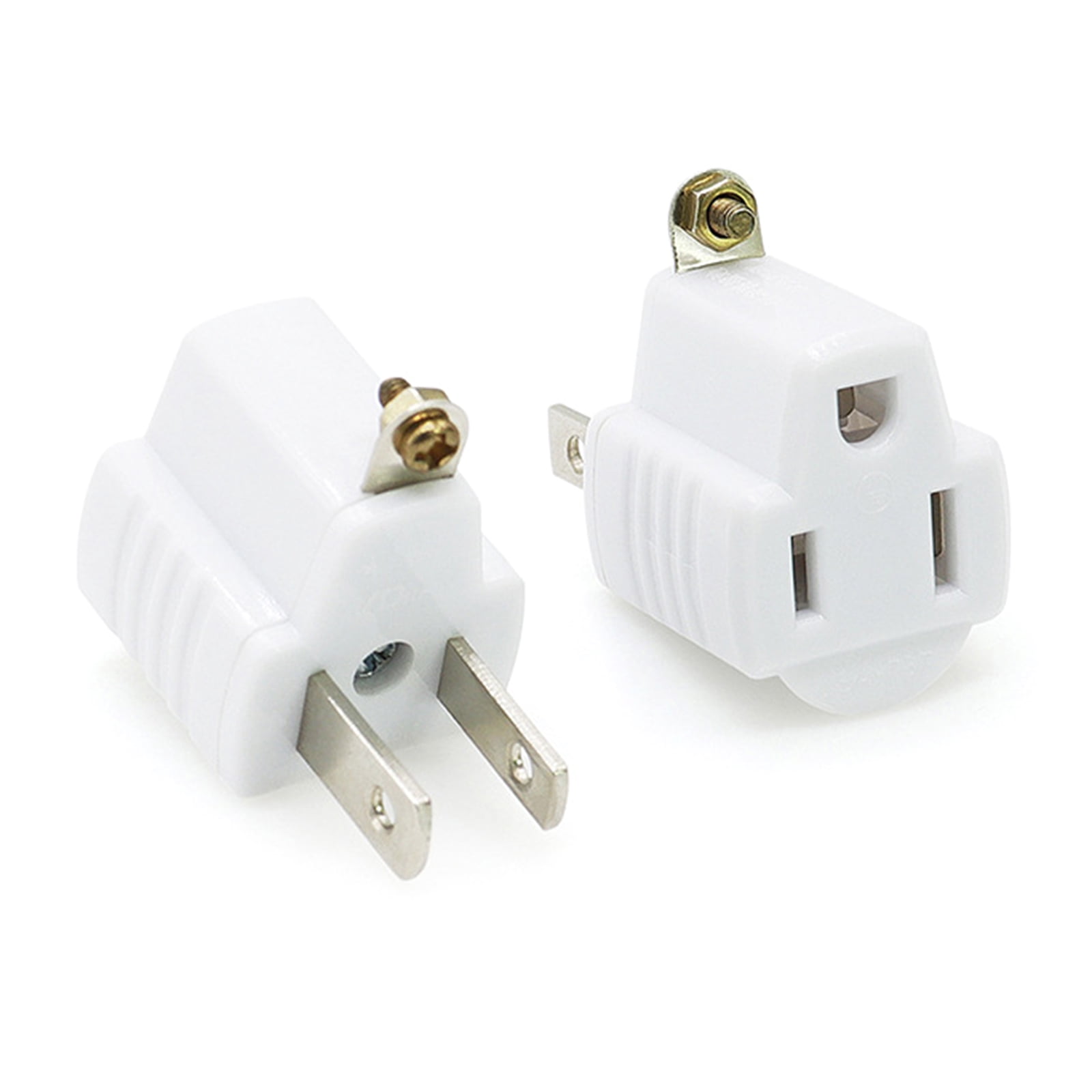 Heavy Duty Wall Plug Adapter Portable 2 Prong to 3 Prong Outlet Adapter ...