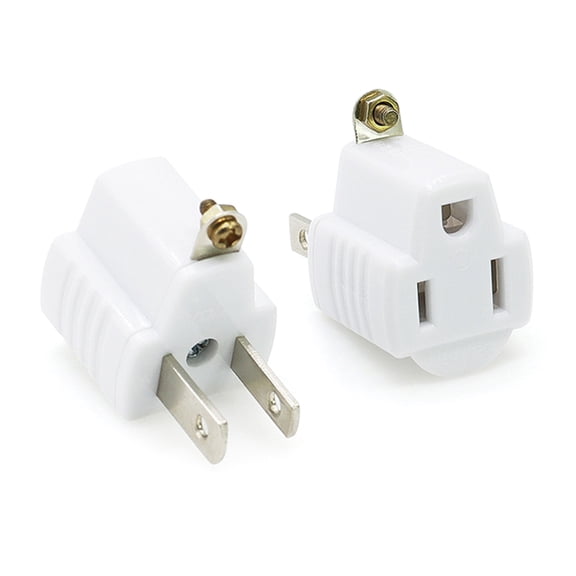 Heavy Duty Wall Plug Adapter Portable 2 Prong to 3 Prong Outlet Adapter Grounding Converter Adapters Outlets Plugs