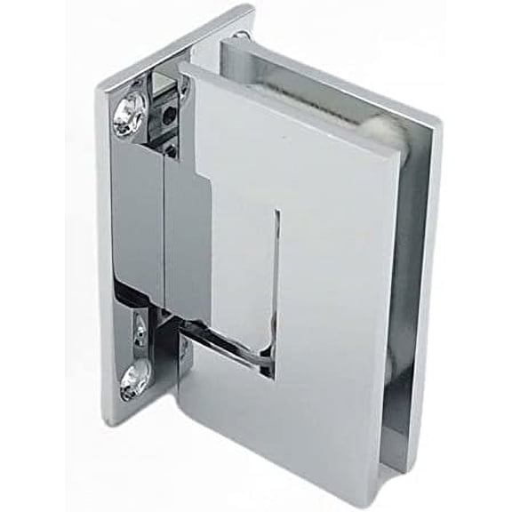 Heavy Duty Wall-to-Glass Frameless Shower Door Full Back Plate Hinge for 3/8''-1/2'' Glass with Replacement Parts for Glass Shower Doors, Solid Brass (Polished Chrome)$$Tools & Hardware Other