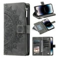thumbnail image 1 of Heavy Duty Wallet Case for Samsung Galaxy S24 FE, PU Leather Cards Holder Crossbody Strap Zipper Pocket Kickstand Drop Protection Phone Case for Samsung Galaxy S24 FE, Gray, 1 of 7