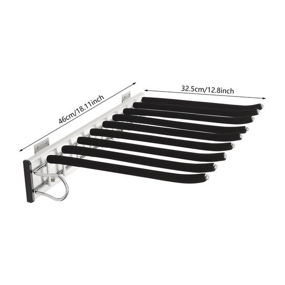 Heavy Duty Wardrobe Pull-out Trouser Rack W/Silent Rail Left Mounting Steel Rack