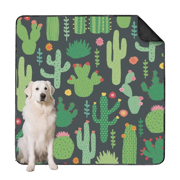 Heavy-Duty Washable Potty Pads, Large Mat with Locking Backing for Active Pets and Puppies (Plant patterns, 72"x72")