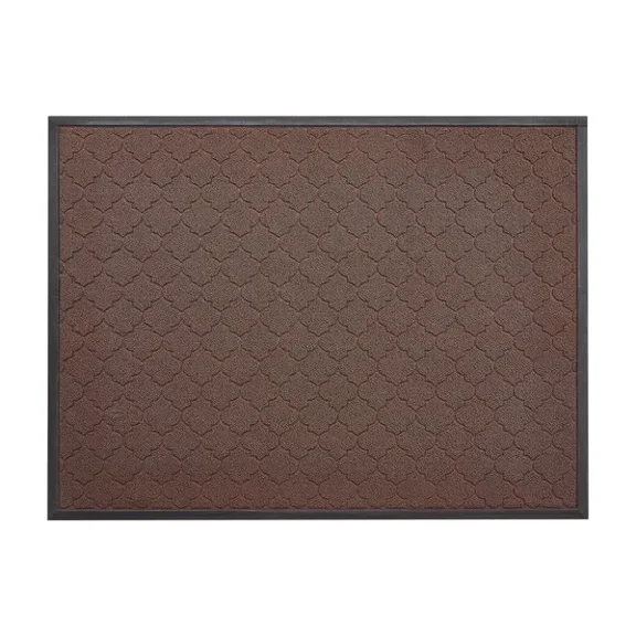 Heavy Duty Washable TPE Backing Front Door Mat 47 x 35 in Commercial Indoor Outdoor Entry Rug for Hallway Balcony Garage Brown