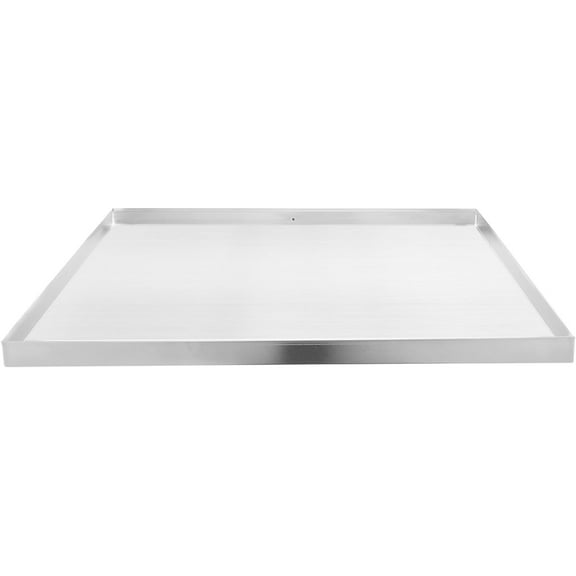 Heavy Duty Washer Machine Drain Pan, 304 Thick Stainless Steel Drip Tray Catch, Compact Washer Drip Tray with Drain Hole for Floor Protection (30x30x1.5in)