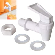 Heavy Duty Water Cooler Faucet Tap Replacement, Reusable Plastic Spigot with Leak-Proof Seal for Beverage Dispensers, Easy Push Lever Pour Valve for Drink Jugs, Single Unit White