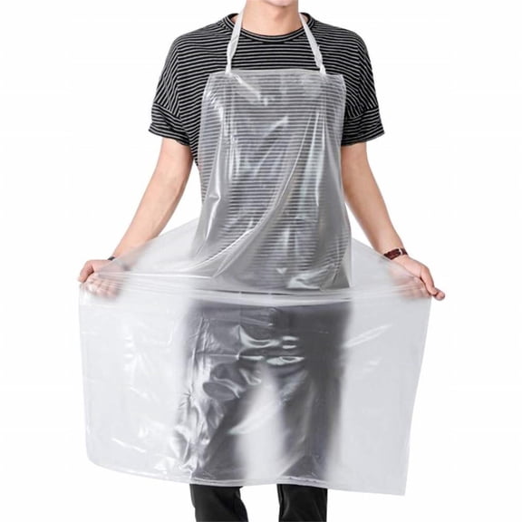 Heavy-Duty Water-Proof Aprons,Pvc Aprons,Transparent Plastic Oil Proof Apron for Dishwashing Cleaning,43.3 inch Dishwasher Apron,Women Men Work Apron for Dishes Washing Kitchen Cooking,Clear