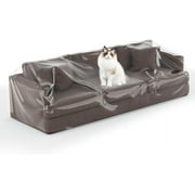 Heavy Duty Water Resistant Sofa/Couch Cover, Waterproof Plastic Shield Covers for Couch, Vinyl Thick Sofa Cover to Prevent Scratching by Dogs and CatsClear