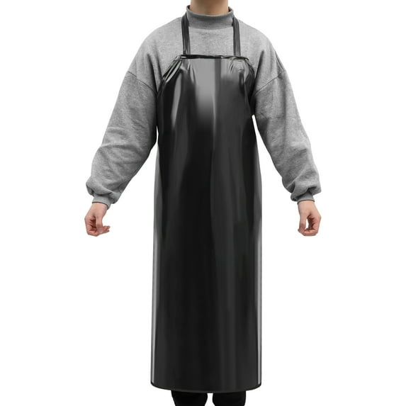 Heavy Duty Waterproof Apron Chemical Work Apron Industrial Apron,Black, Random Style