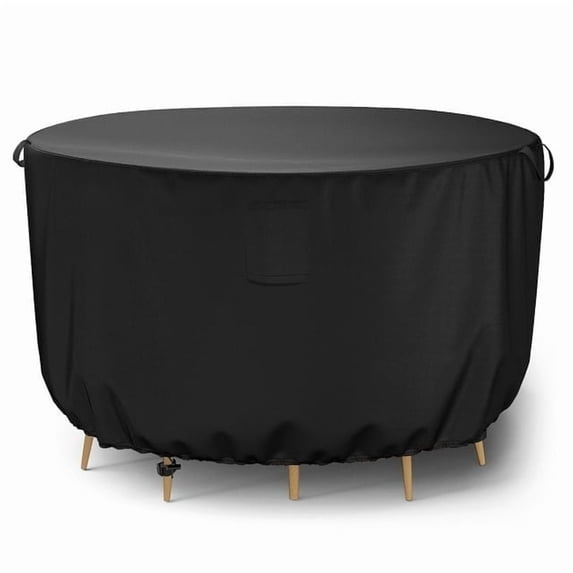 Heavy Duty Waterproof Black Round Table and Chair Set Cover