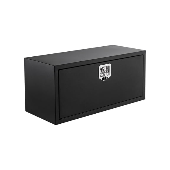Heavy Duty Waterproof Black Steel Underbody Truck Tool Box with Secure Lock – Durable Truck Bed Storage Chest – Tool Organizer for Pickup & Utility Vehicles