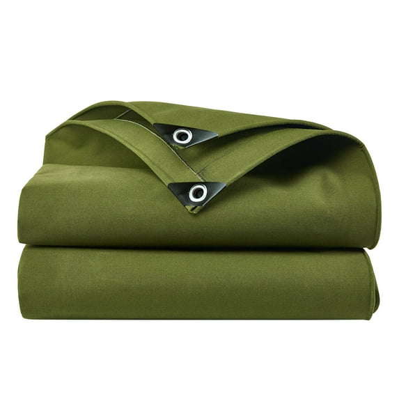 Heavy Duty Waterproof Canvas Tarp Outdoors Truck Tarps Water Resistant UV Resistant Tarpaulin Cover for Car Boat Camping Firewood Woodpile 10x10ft