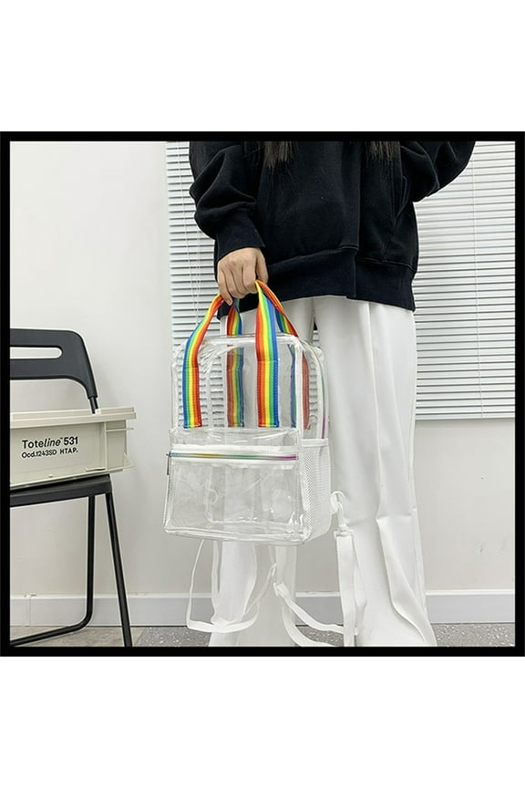 Heavy Duty Waterproof Clear PVC Transparent Backpack, Foldable Plastic Carry Pack