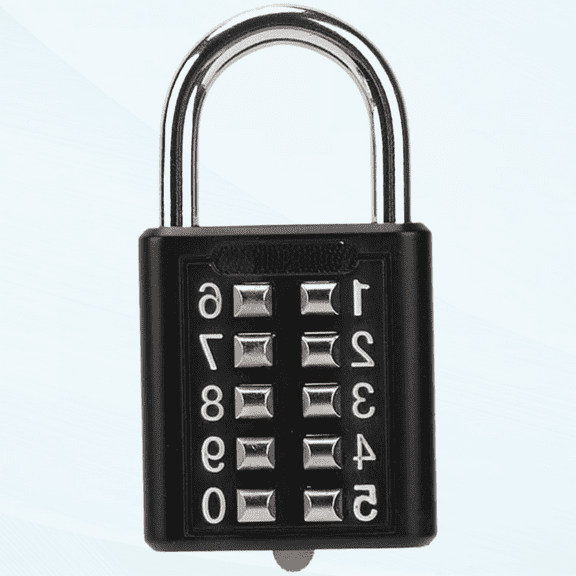 Heavy Duty Waterproof Combo Padlock - Keyless & Weatherproof - 10 Digit Push Button Lock for Gym Gate Toolbox Suitcase
