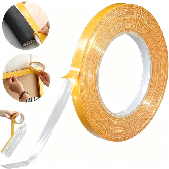 Heavy Duty Waterproof Grid Double Sided Tape, Hand-Tearable PE Fabric Grid Mounting Tape with Strong Sticky Hold for Home, Office, School & DIY Repairs