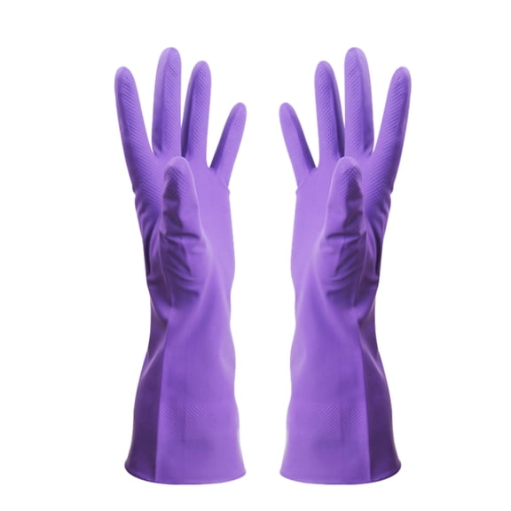 Heavy Duty Waterproof Kitchen Gloves - Extra Long Pvc Cleaning Gloves with Grip, Dishwashing/Laundry Gloves for Women (Non-Slip Ergonomic Design) Purple