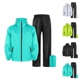 thumbnail image 1 of Heavy Duty Waterproof Motorcycle Rain Suit Hooded Rain Jacket and Pants for Riding, Cycling, Travel & Outdoor Work, 1 of 6