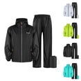 thumbnail image 1 of Heavy Duty Waterproof Motorcycle Rain Suit Hooded Rain Jacket and Pants for Riding, Cycling, Travel & Outdoor Work, 1 of 4