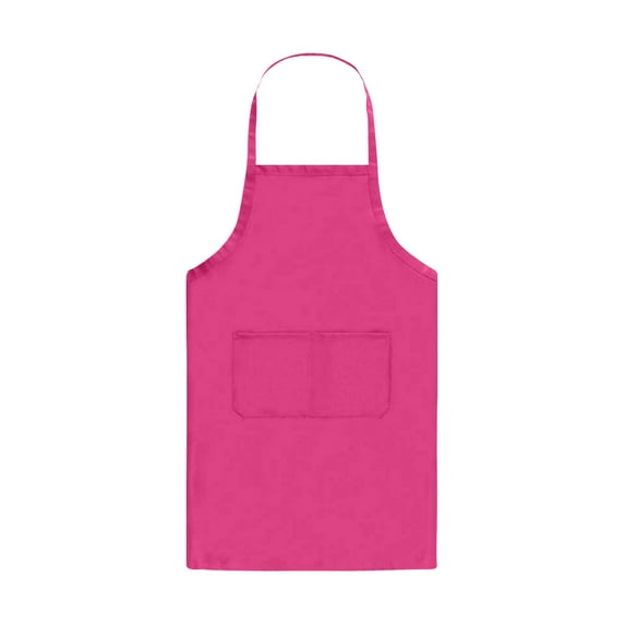 Heavy-Duty Waterproof PVC Chef Apron for Cooking, Baking, Grilling & Work, Adjustable Kitchen Apron with Double Pockets, Durable Nylon Workwear for Men & Women Hot Pink