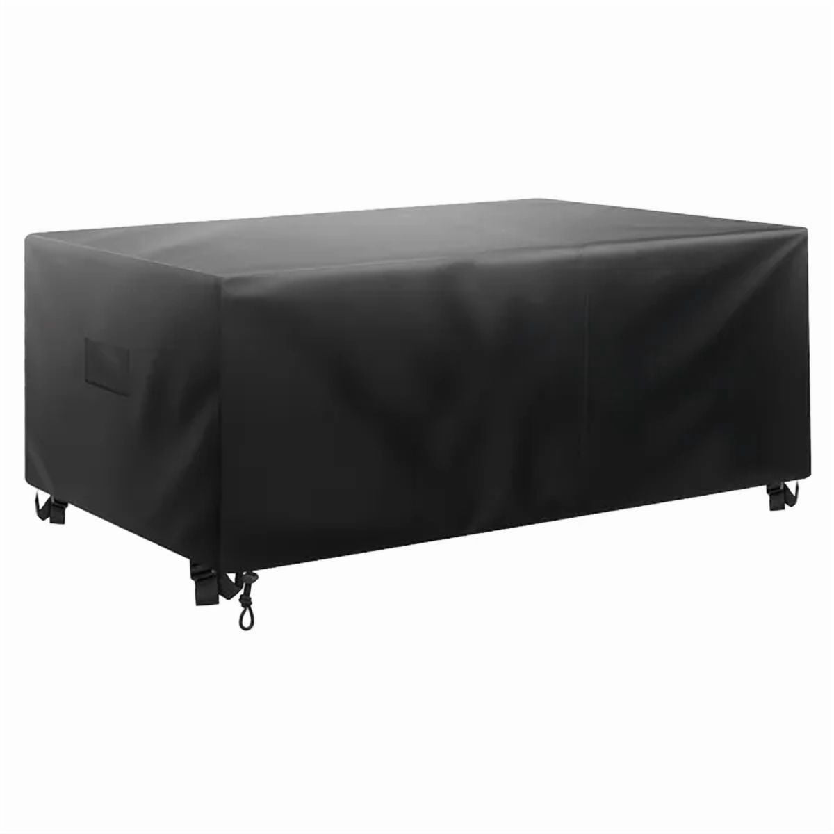 Heavy Duty Waterproof Patio Furniture Cover for Large Rectangular Outdoor Dining Table and Chairs 74Lx47Wx28H Inch,Black with Air Vent for All Weather