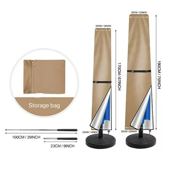Heavy Duty Waterproof Patio Umbrella Cover: UV & Wind Resistant Protection!