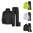 thumbnail image 1 of Heavy Duty Waterproof Rain Suit Detachable Hooded Rain Jacket and Pants for Outdoor Work, Motorcycle Riding & Cycling, 1 of 6