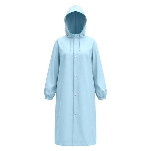 Heavy Duty Waterproof Raincoat, Thickened Outdoor Rain Jacket with Adjustable Hood, Windproof Breathable Hiking Rain Gear for Camping, Travel, and All-Weather Protection