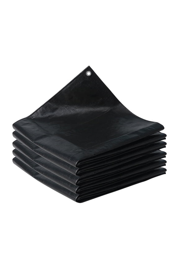 Heavy Duty Waterproof Tarp, Black Tarpaulin with Reinforced Webbing Loops, Multipurpose Oxford Canvas Tarp for Firewood, Roof, Camping, Pool (118x197 in)