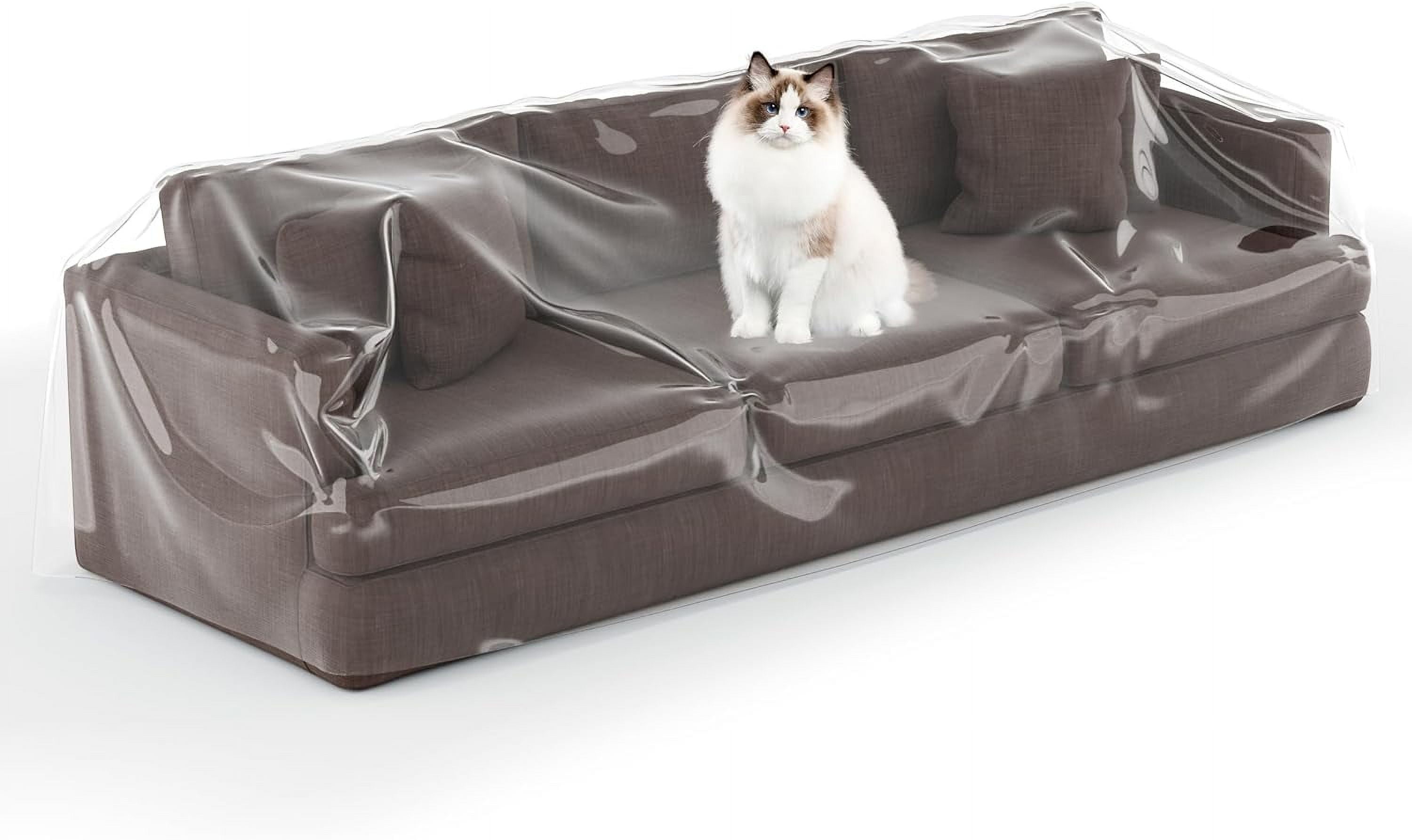 Heavy Duty Waterproof Vinyl Sofa Couch Cover - Water-Resistant Plastic ...