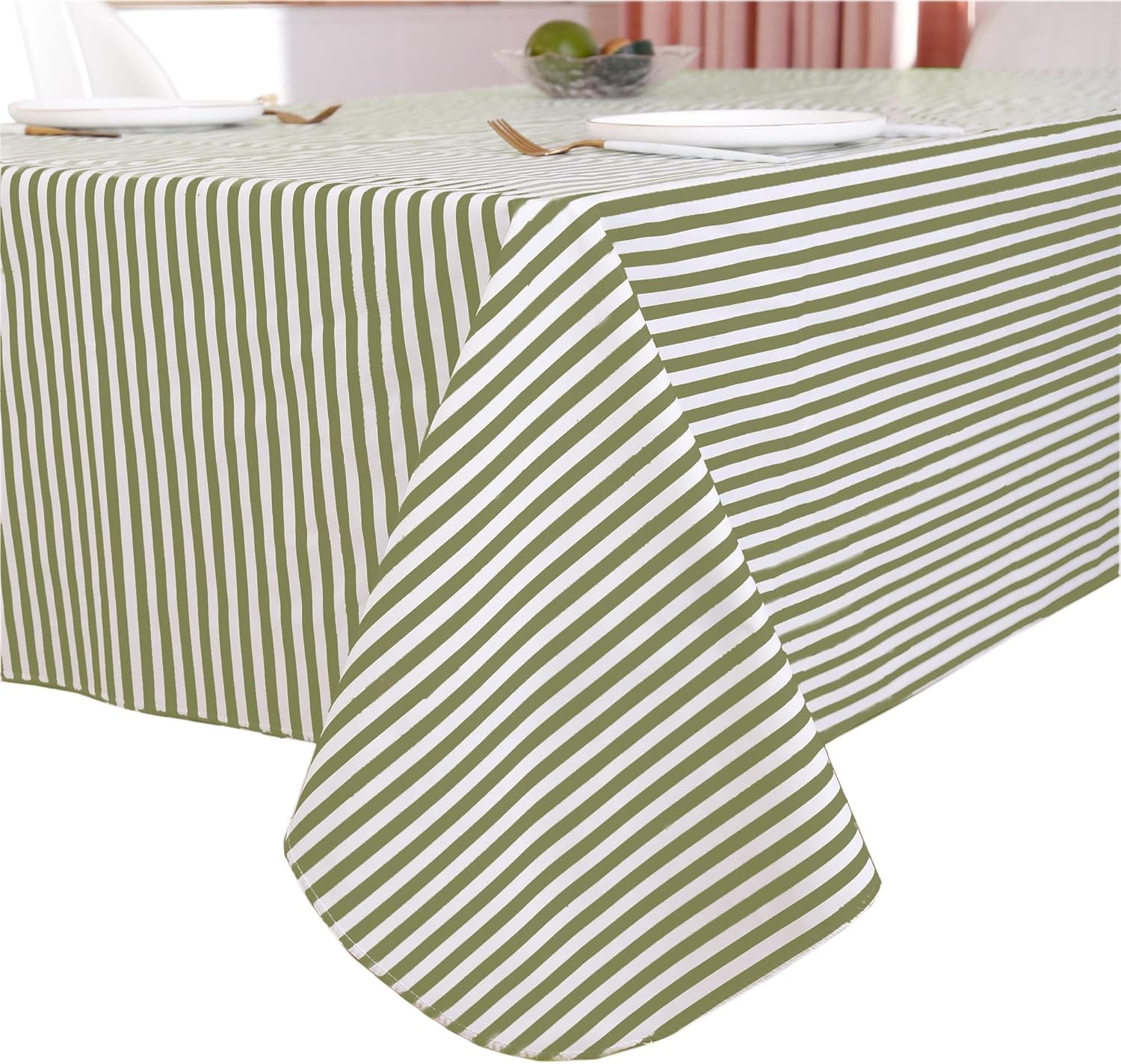 Heavy Duty Waterproof Vinyl Tablecloth with Flannel Backing, Oil and ...