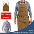 thumbnail image 1 of Heavy Duty Waxed Canvas Apron Multifunctional Canvas Work Apron Woodworking, 1 of 7